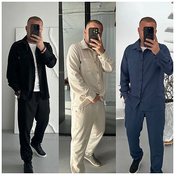 m l xl 2хл Чоловічий костюм льон