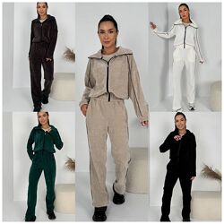 р.42 до 52р. Костюм спортивний вязка плюш на трикотажній основі