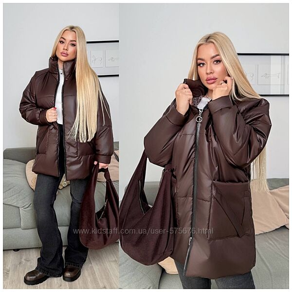 р.48 до 58р. Весняна куртка плащівка лаке, синтепон 100