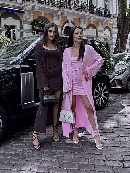 р.42-46 Стильний комплект 2в1 кардиган і сукня натуральна віскоза