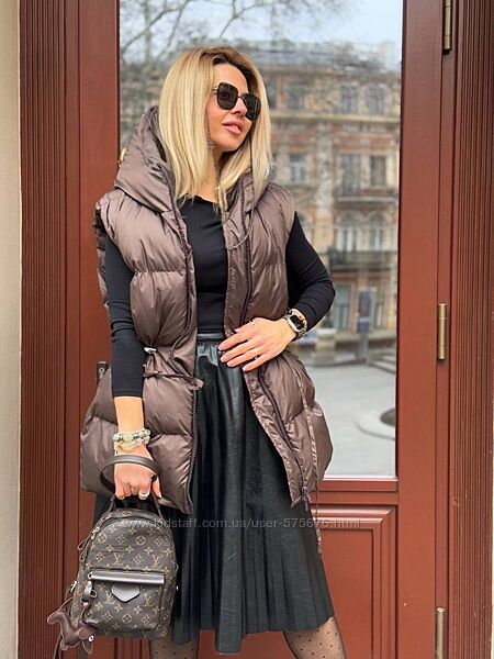 р. оверсайз Стильний жилет з куліскою на талії