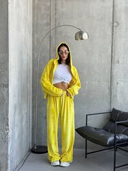 Стильний костюм оверсайз велюр