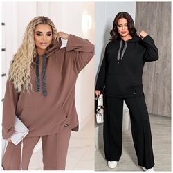 р.48 до 62р. Чудовий жіночий, легкий костюм креп-дайвінг