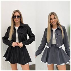 42-44, 46-48 костюм жакет та спідниця-шорти костюмна тканина