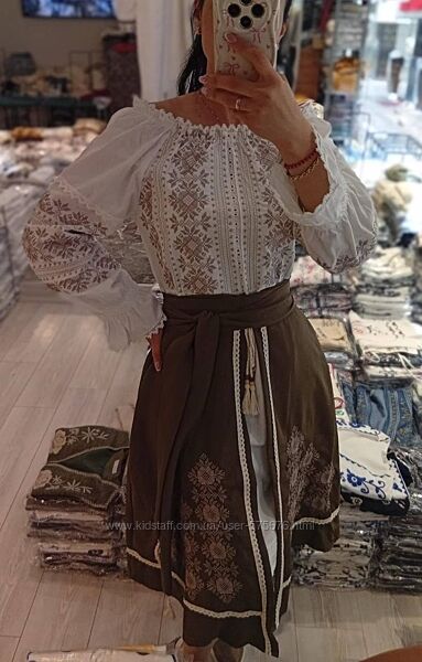 S, M, L сукня вишиванка з плахтою разом комплектом