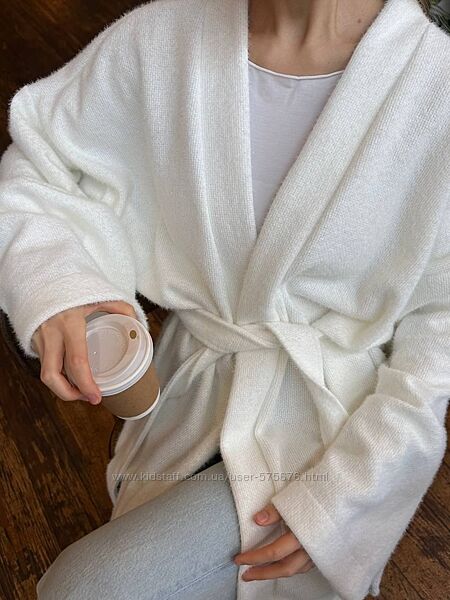 р.42 до 52р. Ворсистий кардиган з пояском