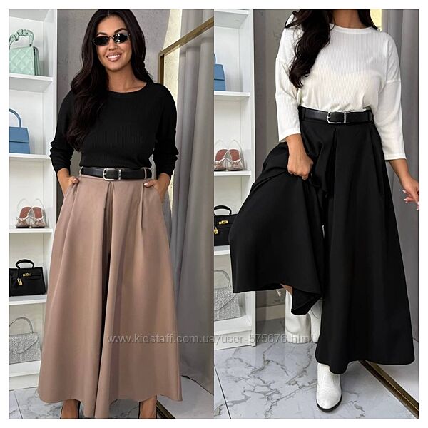 р.46 до 56р. Спідниця-брюки, костюмний креп