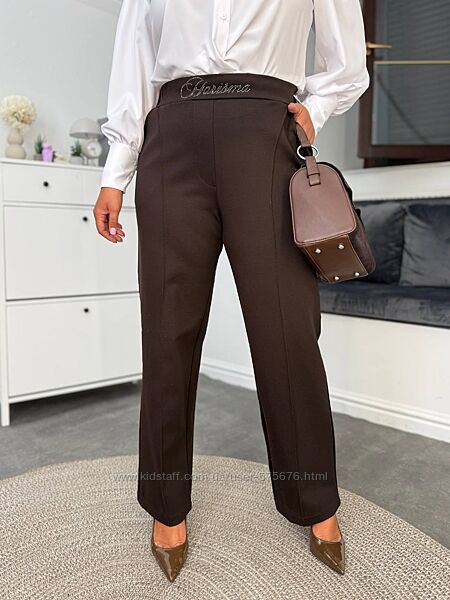 р.50 до 58р. Штани прямого крою з дуже якісного трикотажу, тканина добре тя