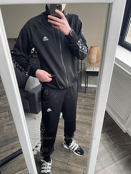 S, M, L, XL Чоловічий спортивний Костюм КП 12, чорний весна осінь креп-дайв