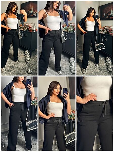 р.42 до 52р. Жіночі штани палаццо, якісна тринитка не скочується