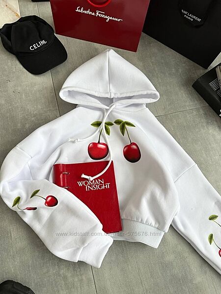 р.42-46 Стильне худі з вишеньками 