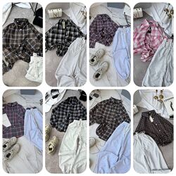 42-46, 48-52 Комплект сорочка фланель та штани двунитка