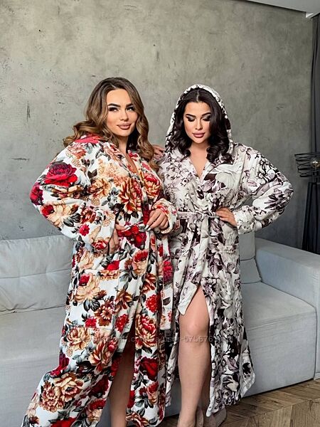 42-48, 50-56 Халат жіночий плюшик Туреччина