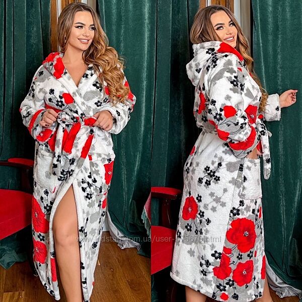 р.46 до 56р. Халат жіночий плюшик Туреччина