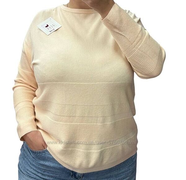 р.52-58 Жіночий светр, бавовна - кашемір