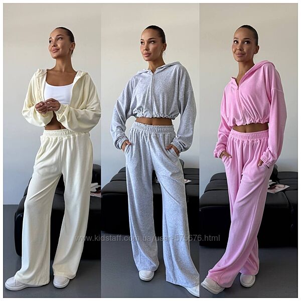 42-44, 46-48 Велюровий костюм в мінімалістичному стилі