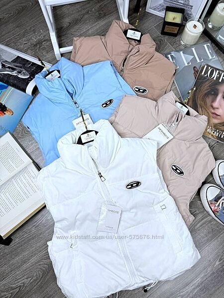 M, L, XL Стильна вкорочена жилетка, з бічними кишенями на блискавках