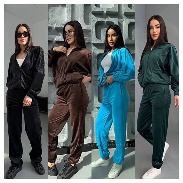 Р.42 до 52р. Шикарний велюровий костюм
