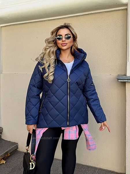 р.54 до 72р. Куртка плащівка, синтепон 150, Капюшон зємний