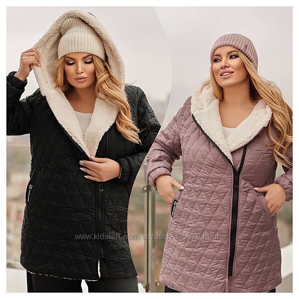 р.50 до 64р. Стильна куртка, плащівка з підкладкою