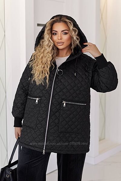 48-52, 54-58, 60-64 Куртка еммі  простьобана  з двох сторін на 100 синтепон