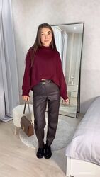 р.42 до 52р. Штани з еко шкіри, світер з вовни