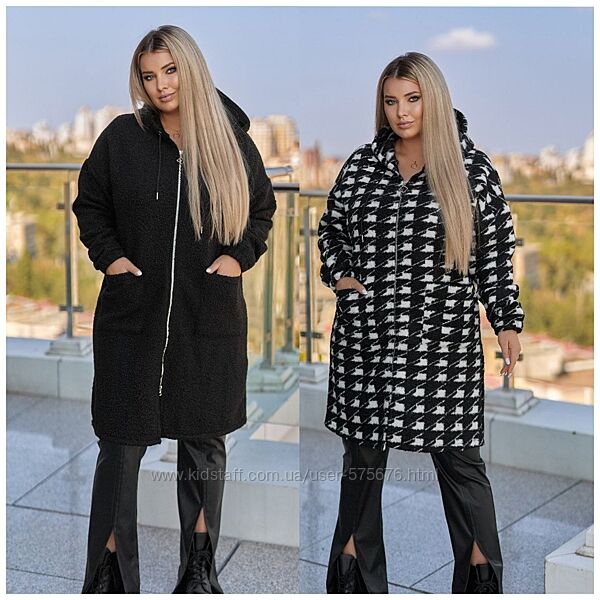 р.52 до 62р. Пальто тедді каракуль