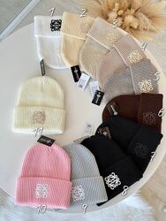 Шапка Loewe Лопатка Вязка подвійна з відворотом жіноча   11 кольорів