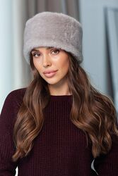 54-58 Жіноча повязка з екохутра норка 4 кольори