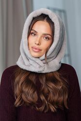Жіночий капор з екохутра норка 4 кольори