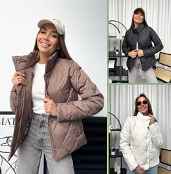 42-44, 44-46, 46-48 Стьобана куртка плащівка на силіконі 150