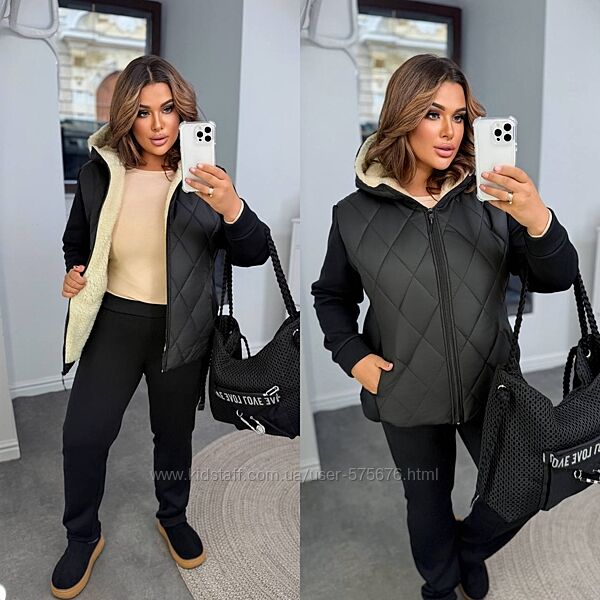 р.48 до 58р. Стильний та теплий костюм з підкладкою