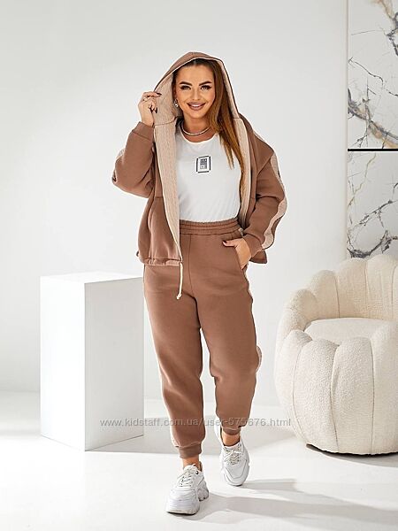 р.46 до 56р. Костюм прогулянковий 3-ка на флісі