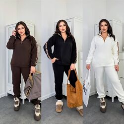 р.48 до 64р. Трендовий костюм фліс полар