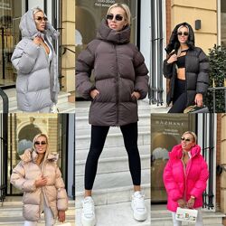 Теплий зимовий пуффер оверсайз, дуже гарний, наповнювач набивной аеропух зи