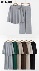 Польща 52-54, 54-56 Стильний костюм двійка кофта з квіткою та брюки