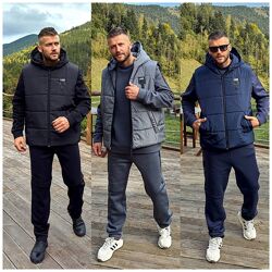 р.48 до 58р. Чоловічий теплий костюм трійка жилет, світшот, штани
