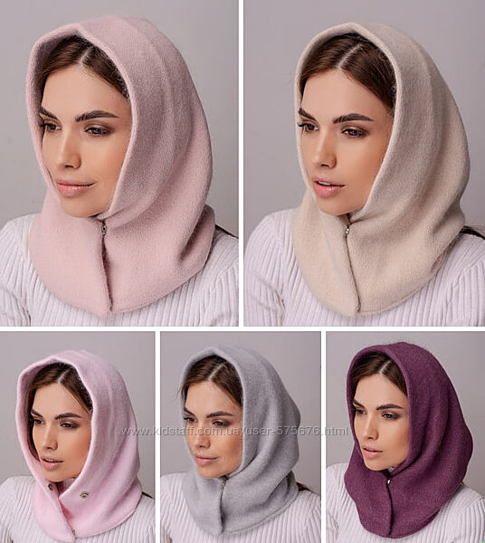 Капор ангора підклад полар, на закльопках з магнітом