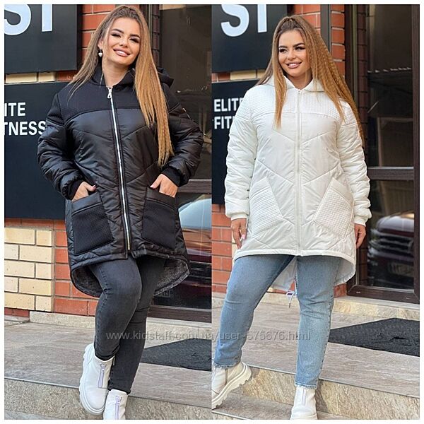 Р.48 до 58р. Жіноча куртка водовіштовхувач, синтепон 200