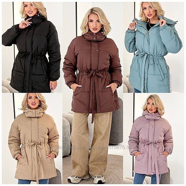 р.42 до 52р. Куртка, плащівка еммі синтепон200