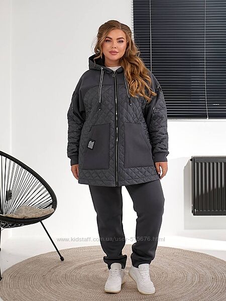 р.56 до 70р. Костюм утеплений тринитка на флісі великих розмірів