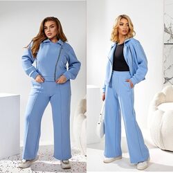 р.42 до 56р. Костюм жіночий теплий тринитка  на флісі