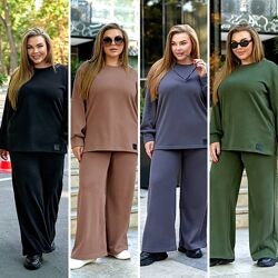 р.42 до 56р. Костюм прогулянковий структурной трикотаж вязка тканина не ска