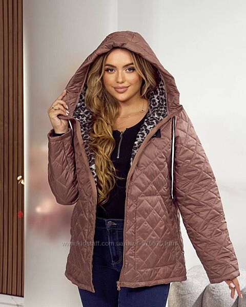 р.48 до 62р. Куртка жіноча батал осінь плащівка, синтепон 120