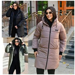 р.48 до 58р. Зимове куртка пальто плащівка, холофайбер 250