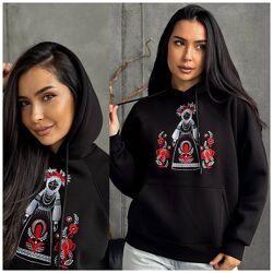 M, L, XL Худі утеплене на флісі з вишивкою лялька мотанка