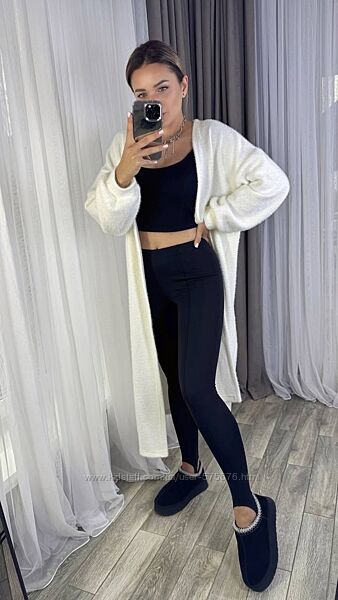 р.42 до 52р. Лосіни зі штрипками дайвінг на флісі посадка висока