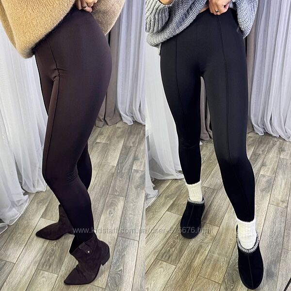 р.42 до 52р. Лосіни зі штрипками дайвінг на флісі посадка висока