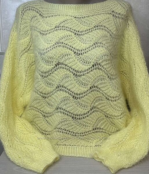 Італія 48-52 Однотонна пухнастка кофтинка з мохером від італійського виробн