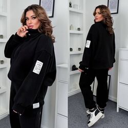 р.50 до 60р. Теплий жіночий костюм щільний двосторонній фліс